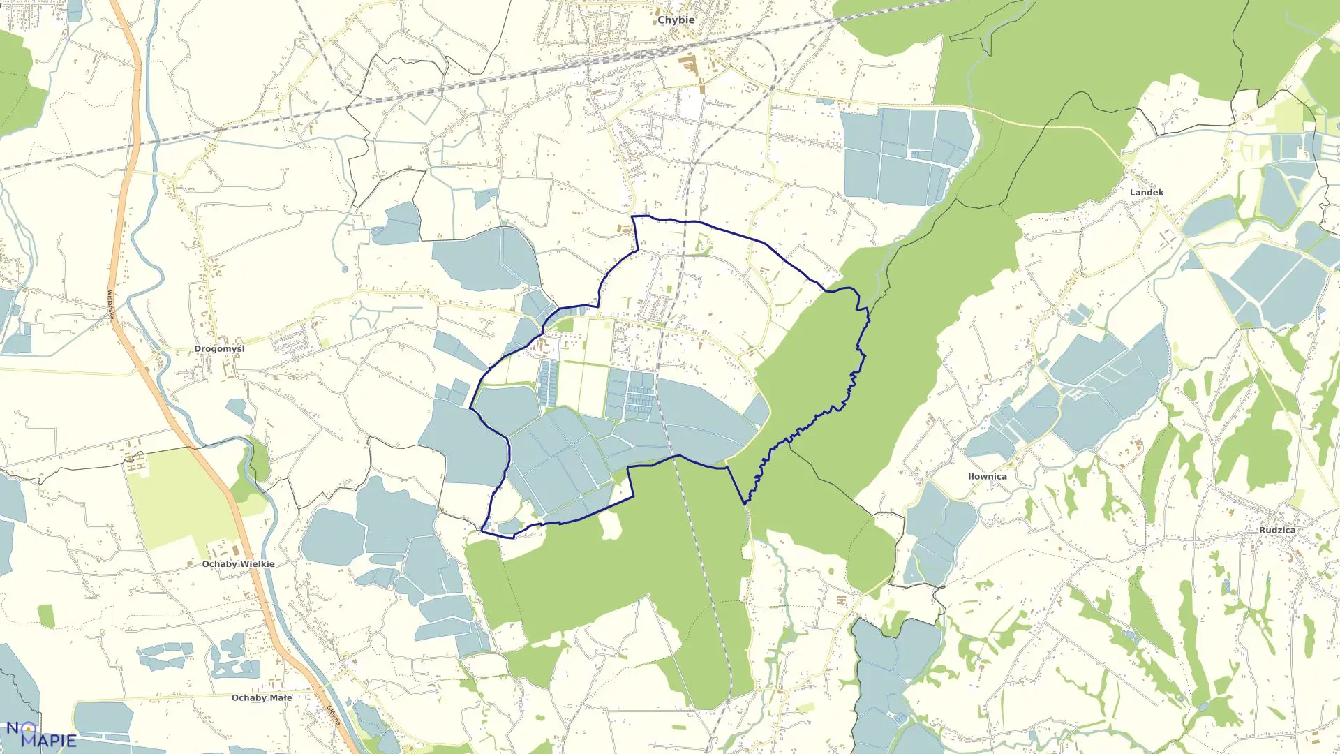 Mapa obrębu ZABORZE w gminie Chybie